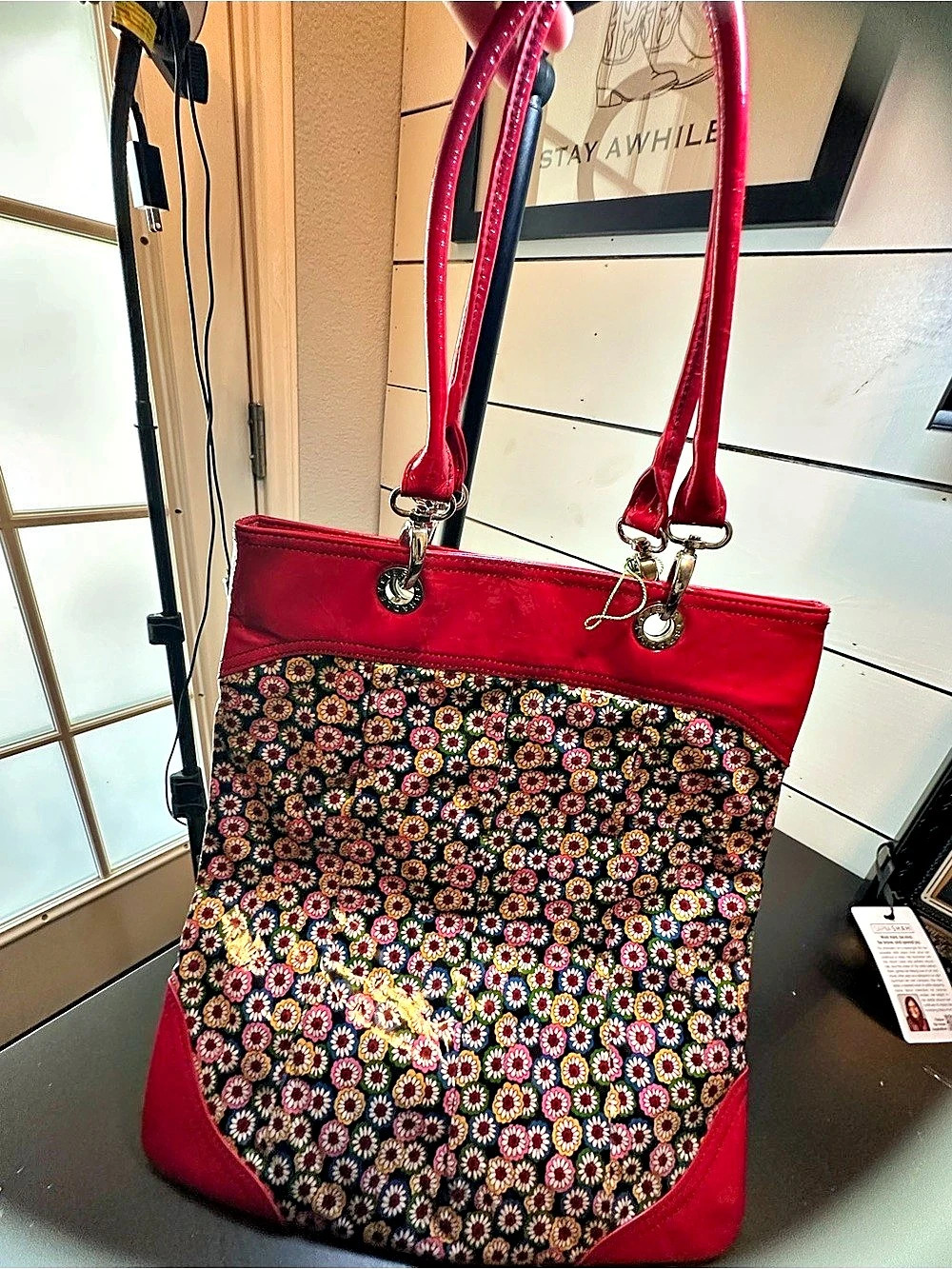 Vera Bradley Floral Tote in Red & Multicolor